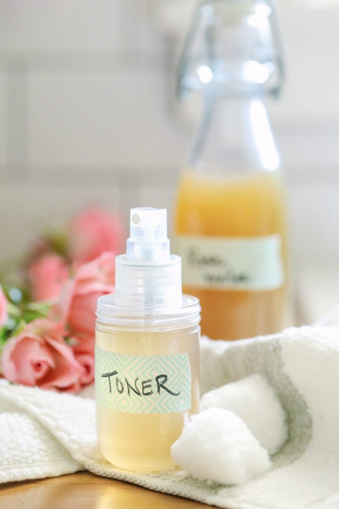 How to make rosewater and rosewater facial toner. This homemade skin toner is so easy to make at home! Soothing and refreshing for the skin.