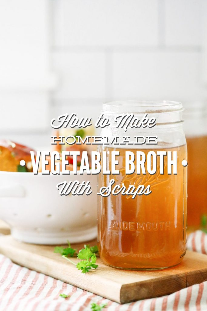 How to Make Homemade Vegetable Broth with Scraps. So easy and cheap to make with the scraps from your weekly veggies!