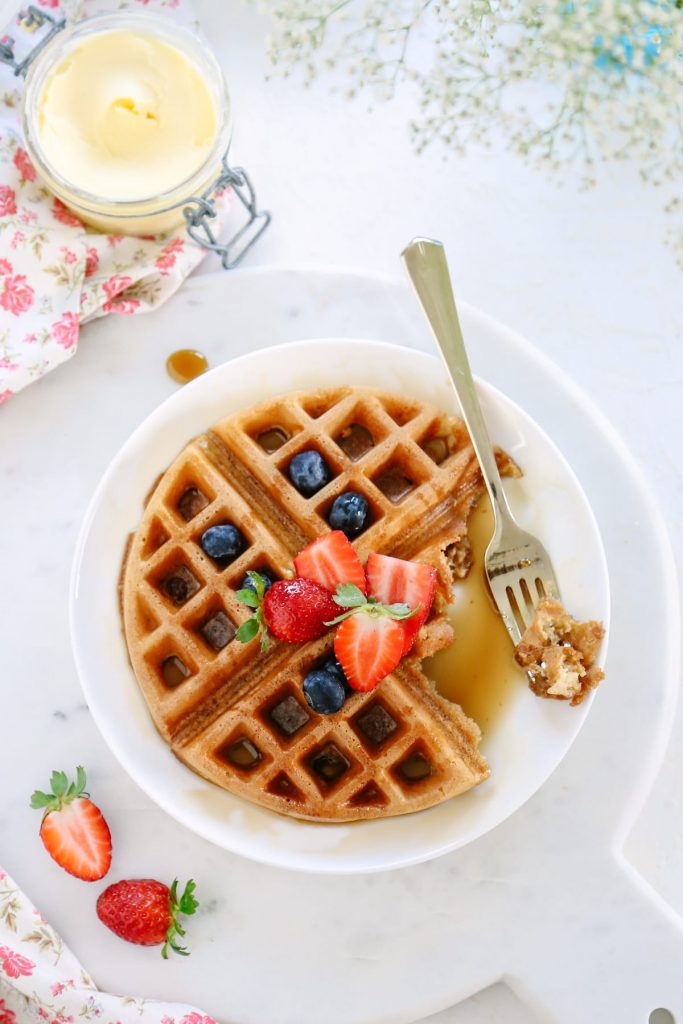 Easy Whole Grain Waffles. Skip the Eggo box and whip up a double batch of these delicious, healthy waffles for crazy school day breakfasts!