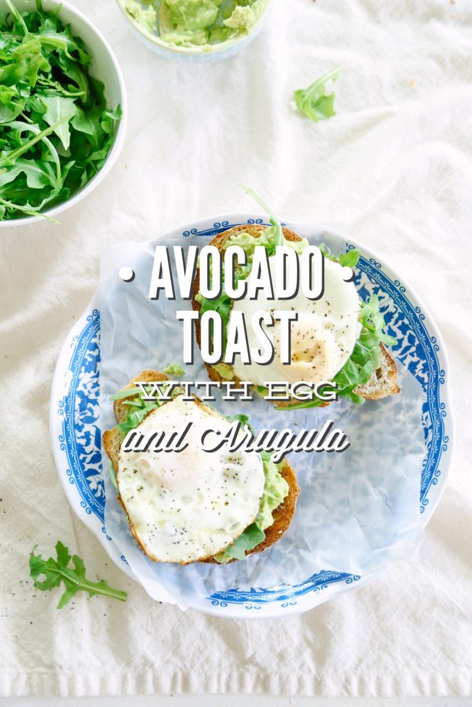 This avocado toast with egg and arugula is amazing! You can play around with herbs and spices to make a different toast each time!