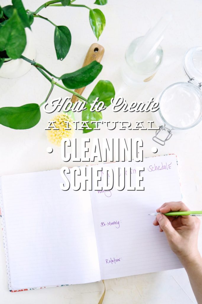 How to create a natural cleaning schedule that works for you and your house! Create your plan to get your house clean and keep it that way!