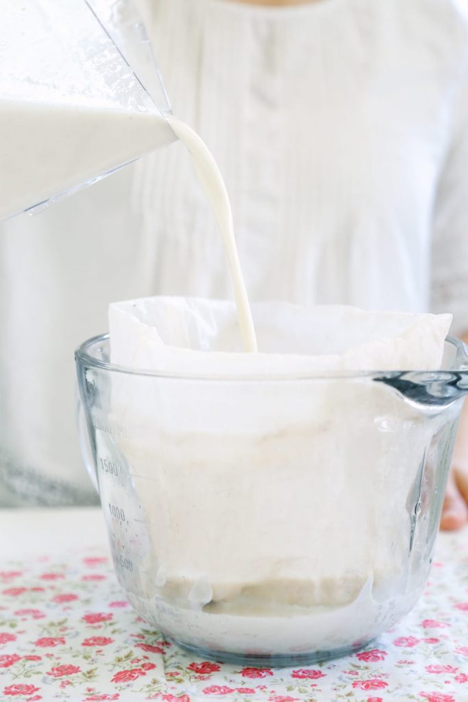 It's super easy to make your own creamy cashew milk! No soaking necessary. It's the perfect substitute for coffee creamer!
