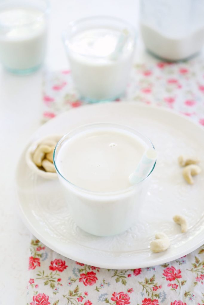 It's super easy to make your own creamy cashew milk! No soaking necessary. It's the perfect substitute for coffee creamer!