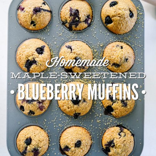 Homemade Maple-Sweetened Blueberry Muffins