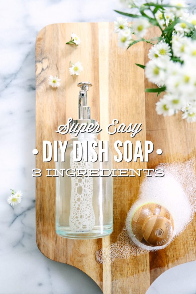 This dish soap only requires three (well, four with water) ingredients. And two of the ingredients are completely optional. Love the grease-fighting power of this soap.