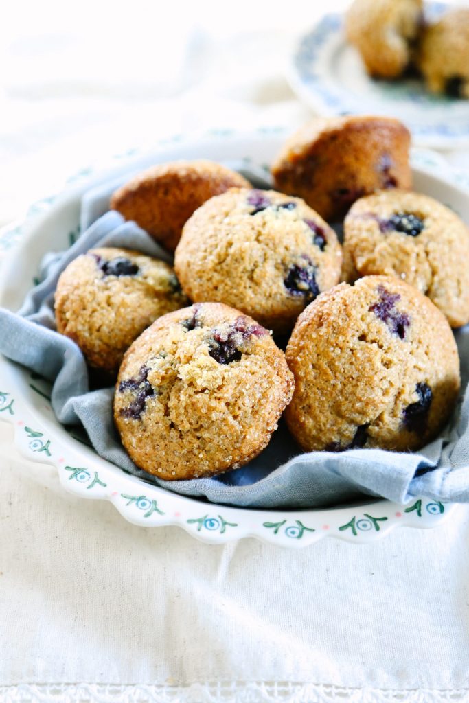 Sooo good! These blueberry muffins are made with whole grain flour, maple syrup, and (of course) blueberries. Everyone in the family loves these muffins. Just like a bakery muffin but healthier!