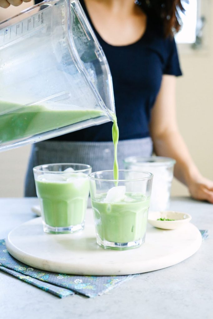 Yum! I love matcha drinks, but I hate the coffee shop price. I can't believe how easy it is to make a matcha drink at home. This recipe includes two options: an iced "latte" (matcha milk) or a frappucino-style drink.