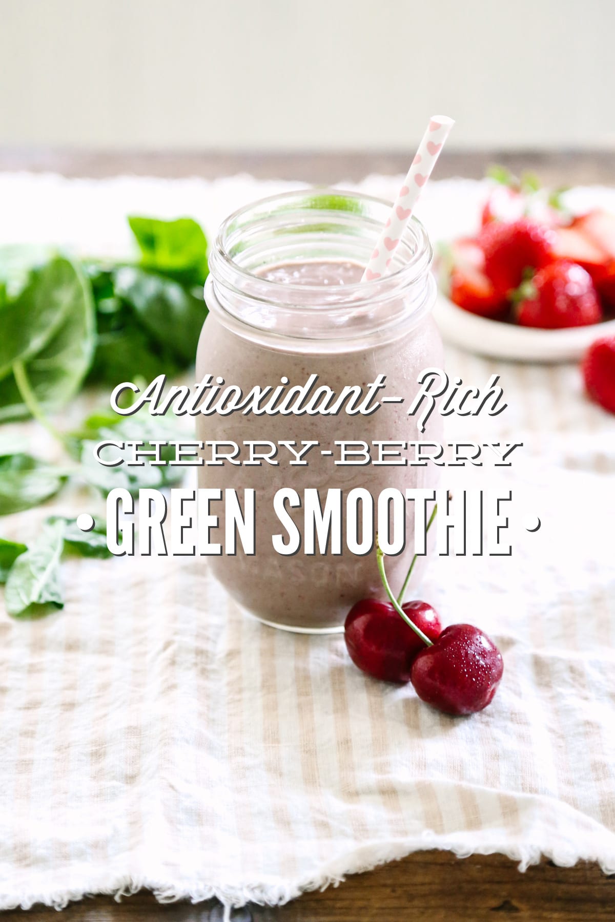 Antioxidant-Rich Cherry-Berry Green Smoothie