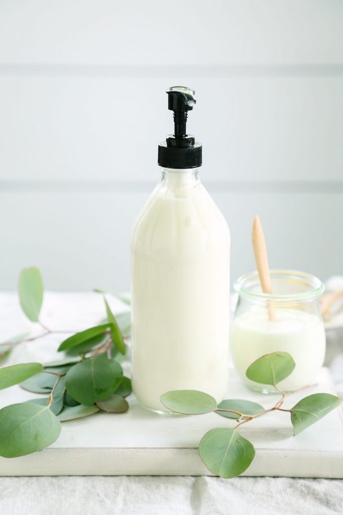 A silky smooth and creamy homemade lotion! This lotion rivals the consistency and feel of store-bought lotion. And it's made without coconut oil!