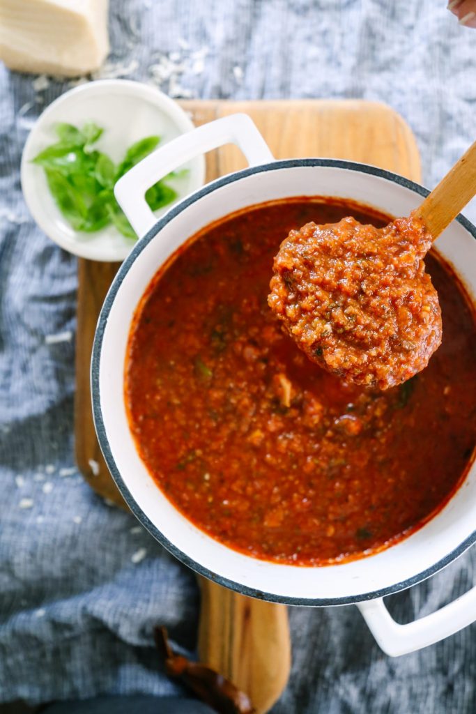 The kids love this sauce, and so do the adults. This sauce is so easy to make, and it's packed with veggies and good-for-you ingredients.