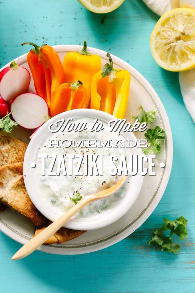 Homemade tzatziki sauce - so easy! Just a few ingredients that I already have in my fridge.