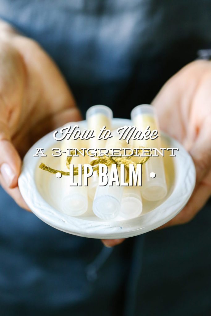 How to make a simple lip balm with only three ingredients! This easy lip balm takes less than 10 minutes to make.
