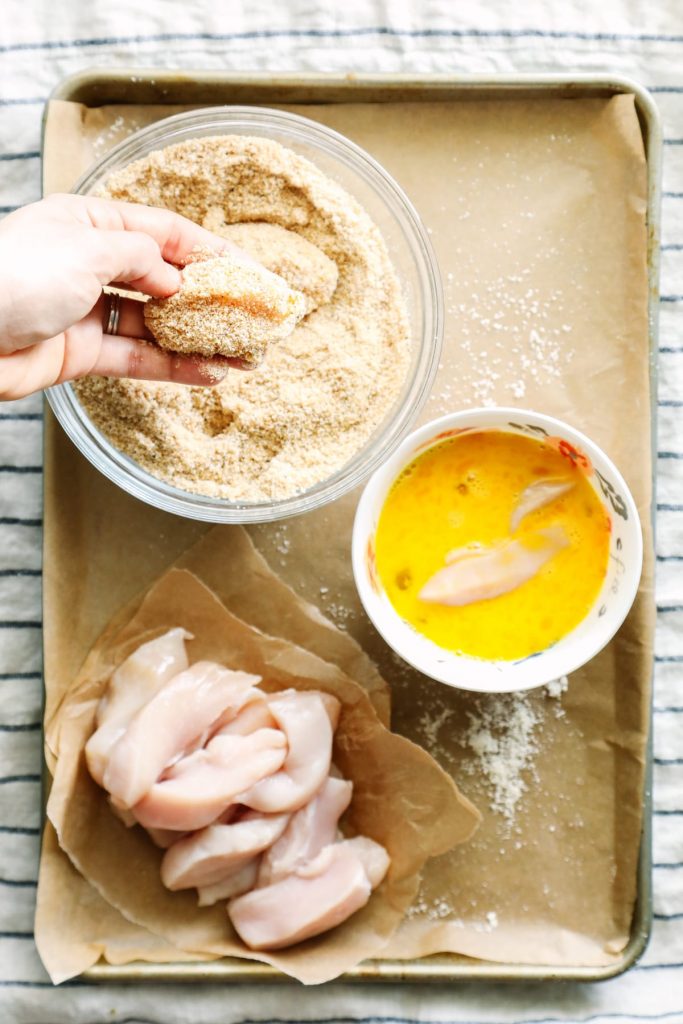 Easy. Healthy. Delicious. My family raves about these baked chicken tenders/strips.