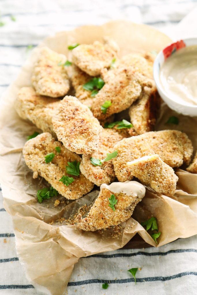 Easy. Healthy. Delicious. My family raves about these baked chicken tenders/strips.