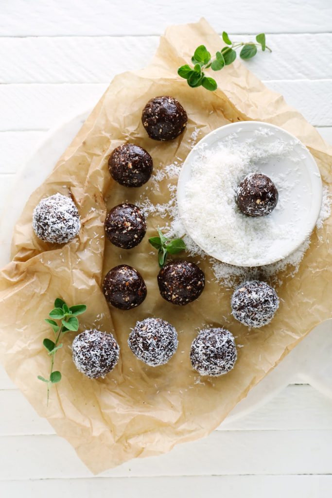 Naturally-sweetened, no-bake chocolate cookie bites that are healthy enough to enjoy as a snack or dessert. 10 minutes from start to finish!