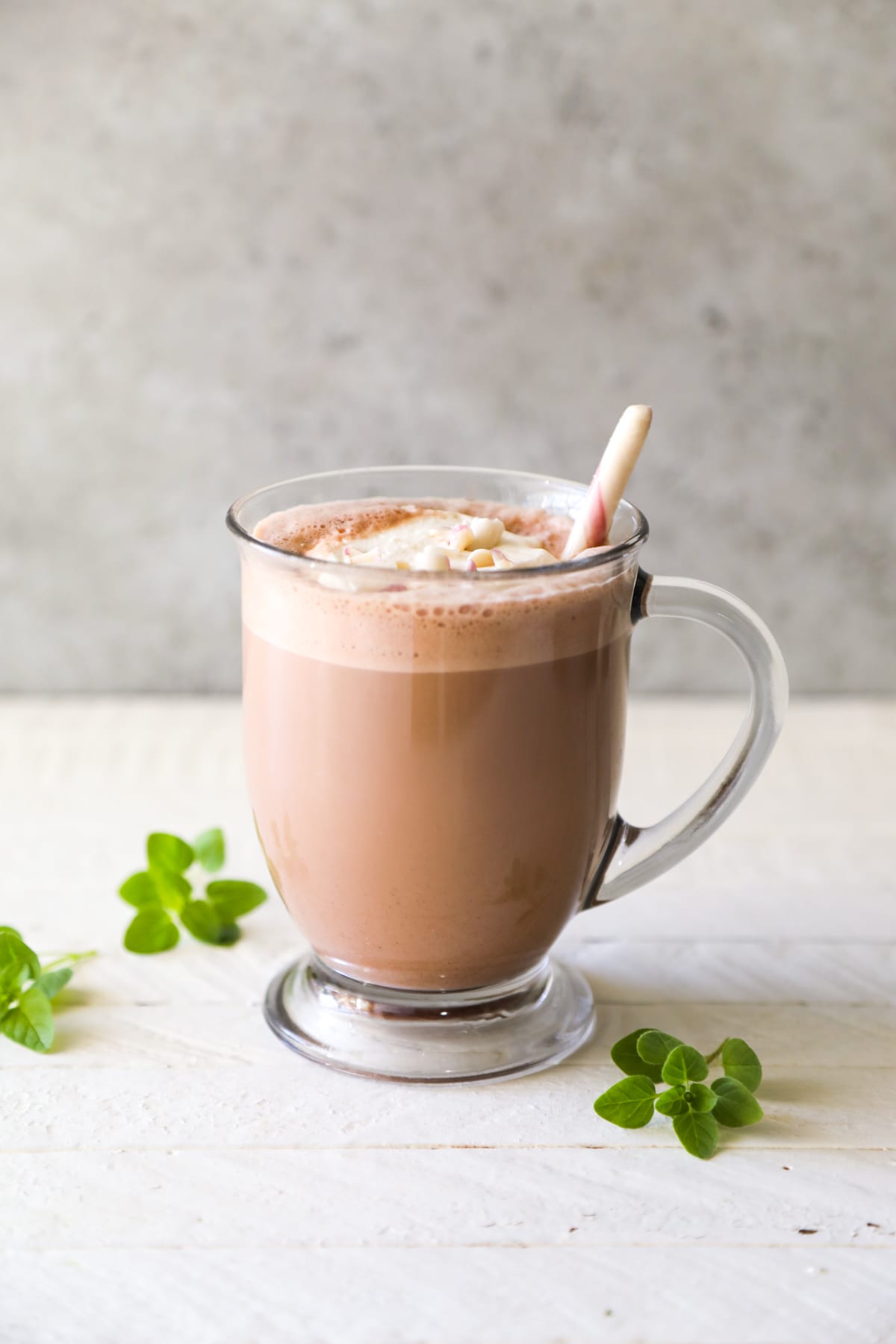 So delicious and easy. A real food style mocha peppermint latte.