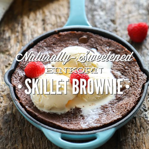 Naturally-Sweetened Einkorn Skillet Brownie