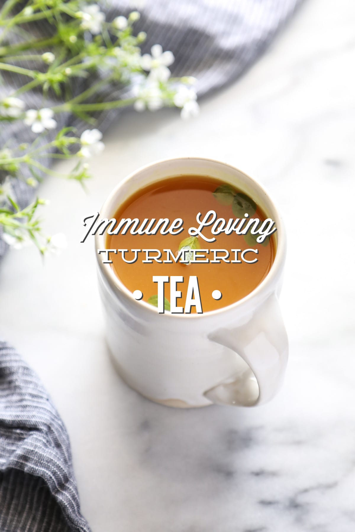 A caffeine-free tea made with turmeric, lemon, mint, honey, and ginger. Turmeric is a natural anti-inflammatory, that's also rich in antioxidants.