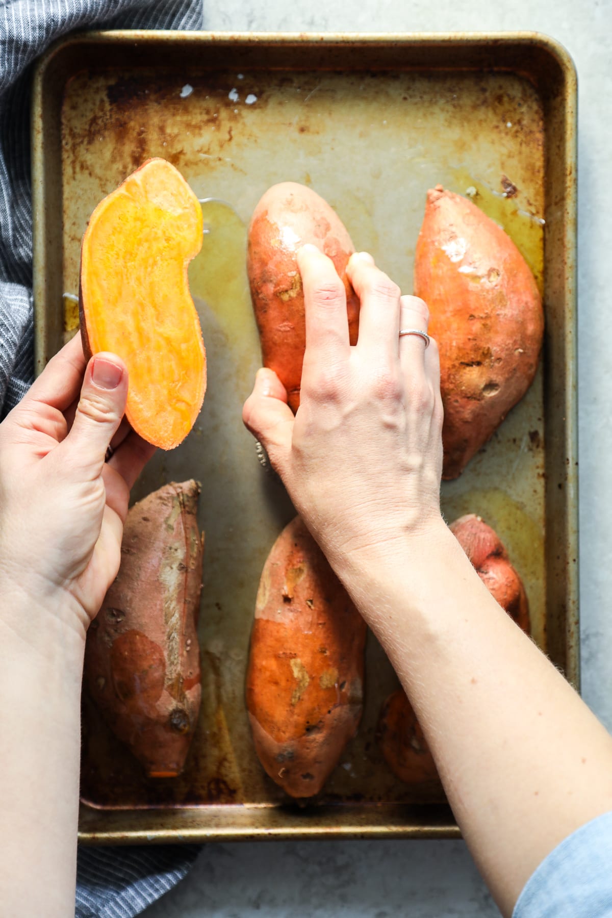 baking sweet potatoes on sheet pan