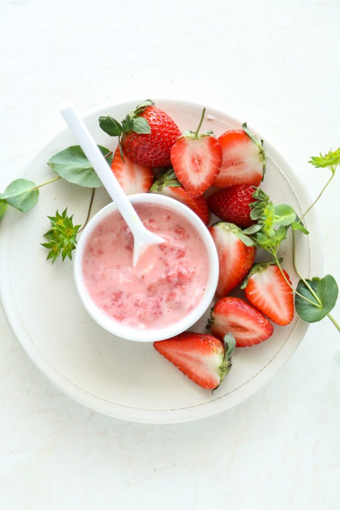 A brightening strawberry facial mask. This super easy mask only requires three ingredients, and it's gentle enough to use daily.