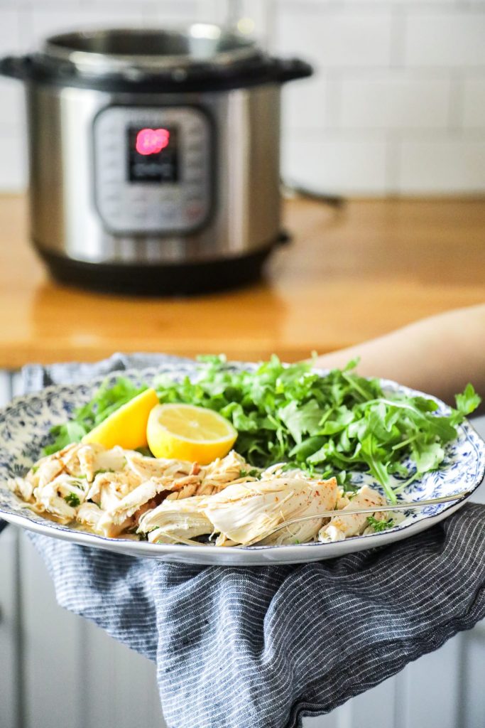 How to effortlessly cook a whole chicken in the Instant Pot. This method results in flavorful, fall-of-the-bone chicken in under an hour.