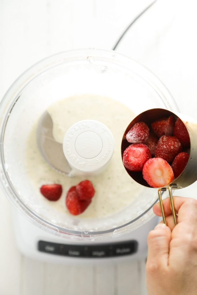 Incredible! Homemade froyo with only five basic, real food ingredients: yogurt, fruit, vanilla extract, honey, and mint (optional, if you don't have any). naturally-sweetened. real food.