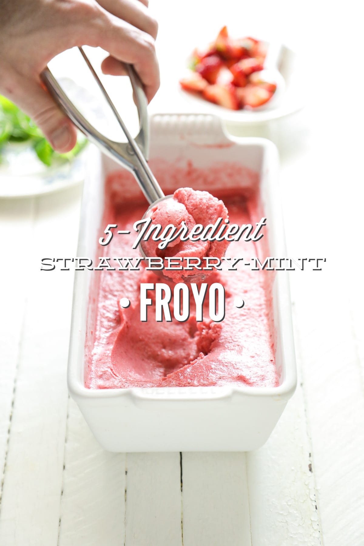 5-Ingredient Strawberry-Mint Froyo (Homemade Frozen Yogurt)