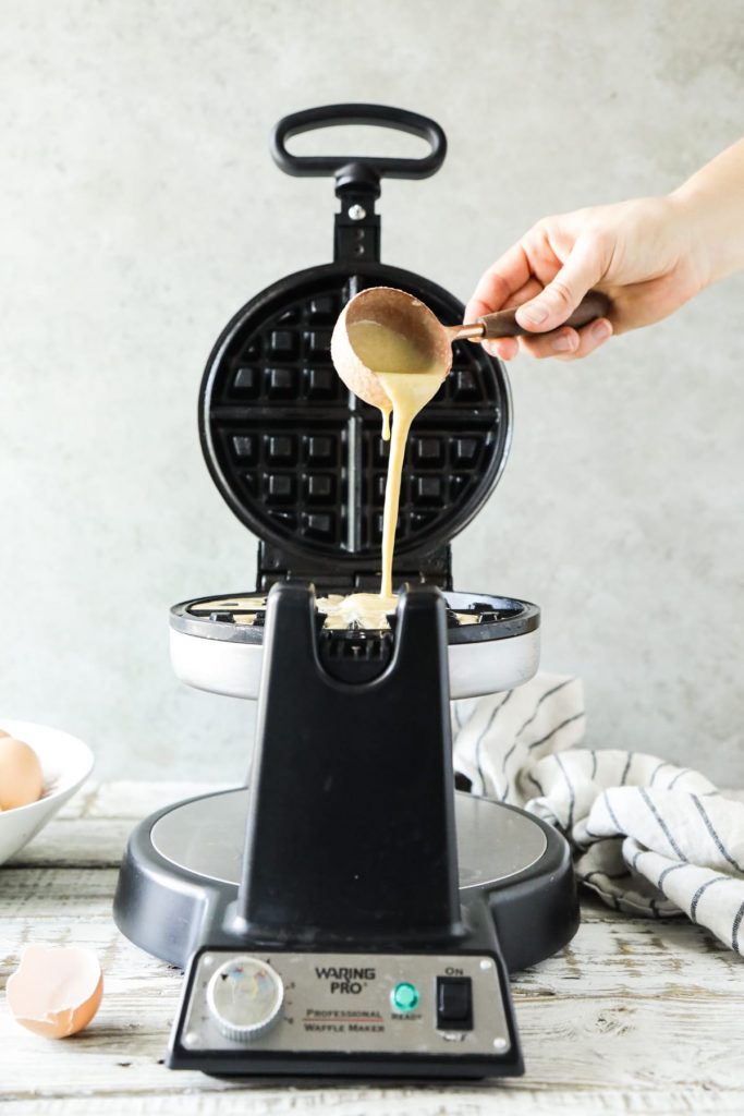 Delicious, simple, and naturally gluten-free. These waffles are made with almond flour, arrowroot, and basic fridge staples to create crispy and fluffy waffles.