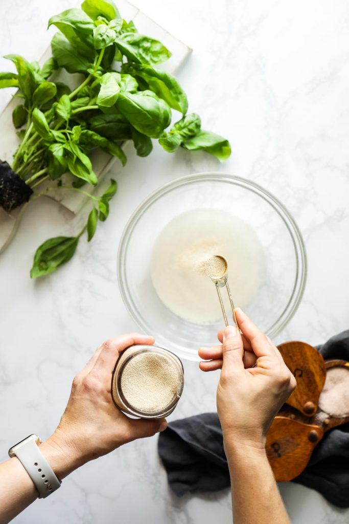 The best pizza dough! So easy to make (no kneading) and tastes similar to white flour (but it's a lot healthier for you). Einkorn pizza dough! Grill it for flatbreads or bake it in the oven for pizza.