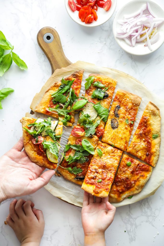 The best pizza dough! So easy to make (no kneading) and tastes similar to white flour (but it's a lot healthier for you). Einkorn pizza dough! Grill it for flatbreads or bake it in the oven for pizza.