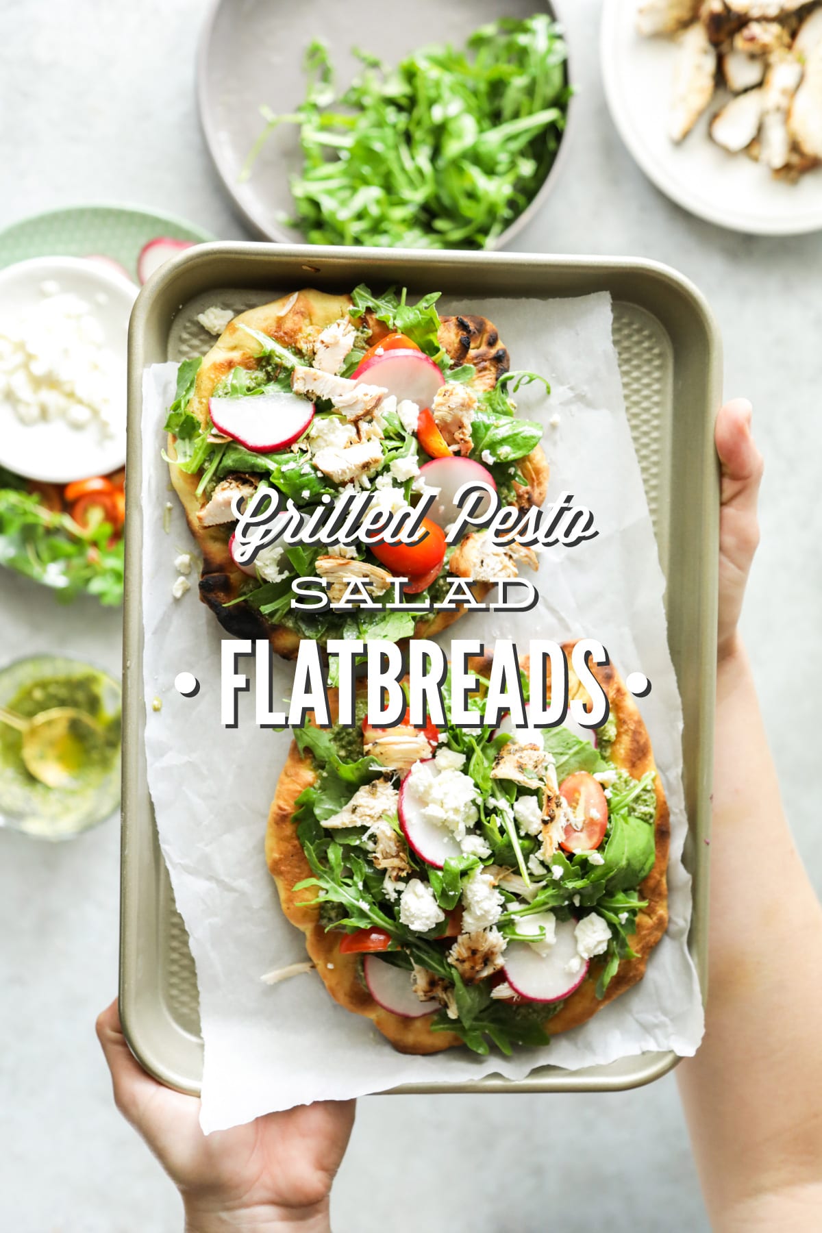 Grilled Pesto Salad Flatbreads