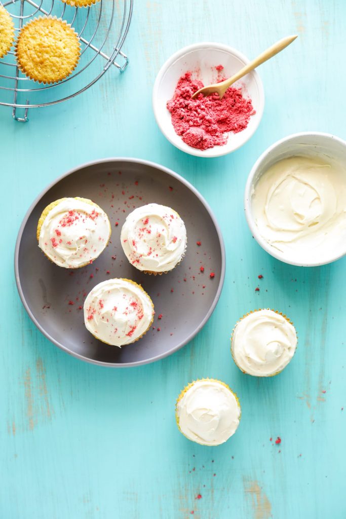 Homemade einkorn flour cupcakes! So good, so easy! With homemade frosting.