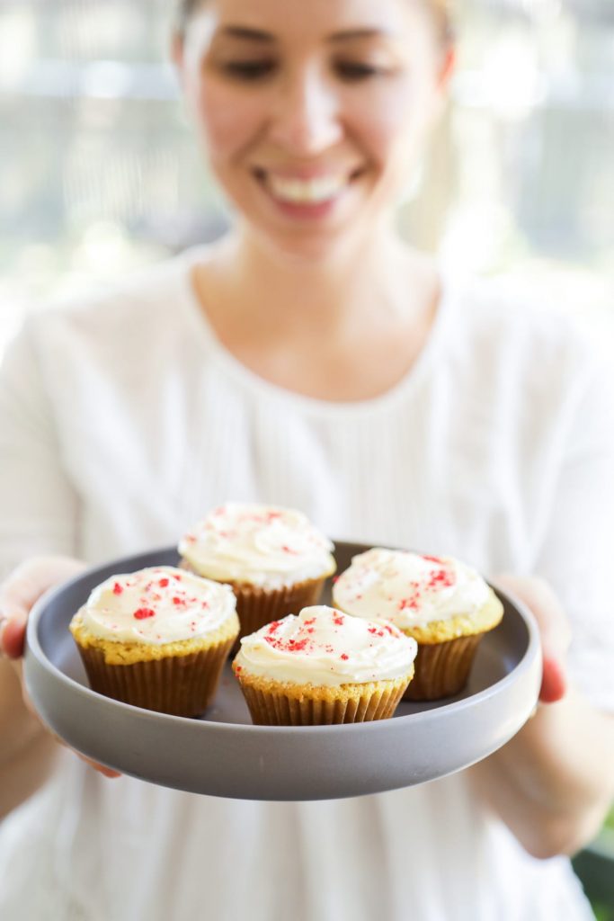 Homemade einkorn flour cupcakes! So good, so easy! With homemade frosting.