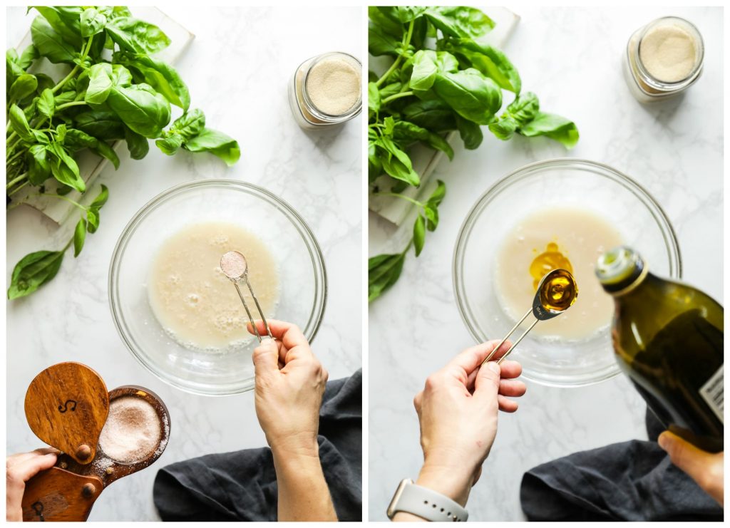 The best pizza dough! So easy to make (no kneading) and tastes similar to white flour (but it's a lot healthier for you). Einkorn pizza dough! Grill it for flatbreads or bake it in the oven for pizza.