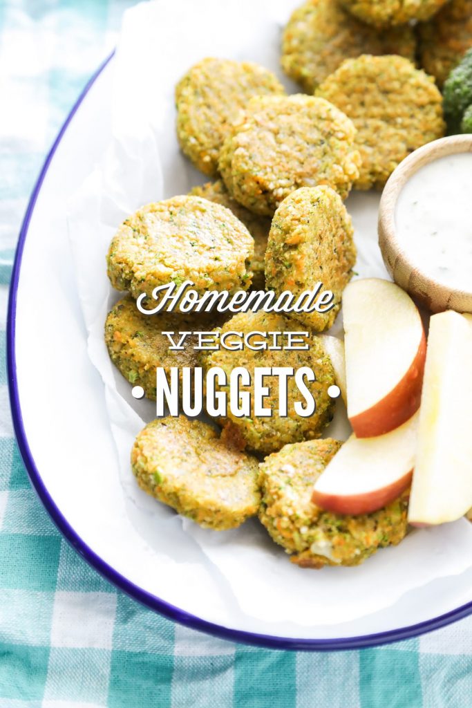 These nuggets are made entirely out of veggies (along with some cheese, breadcrumbs, and an egg), making them a fun way for kids (and adults) to enjoy vegetables and a nugget at the same.