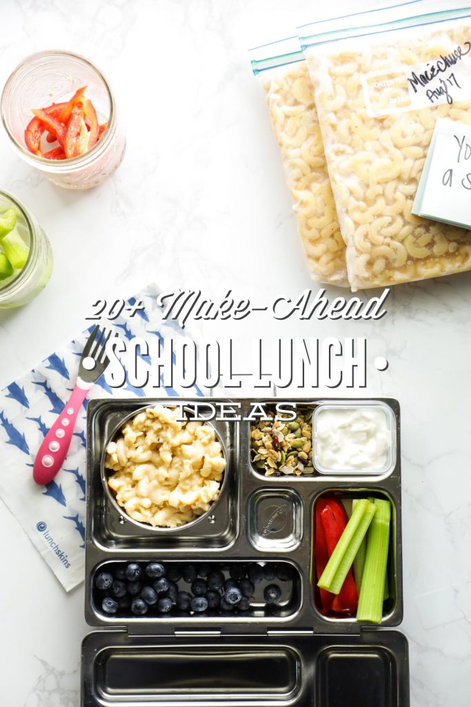 Make-ahead, kid-friendly, real food lunch ideas! Freezer friendly, too. Plus, ideas for finding the time to prep.