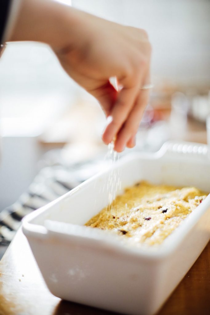 A traditional cranberry-orange bread made with einkorn flour.