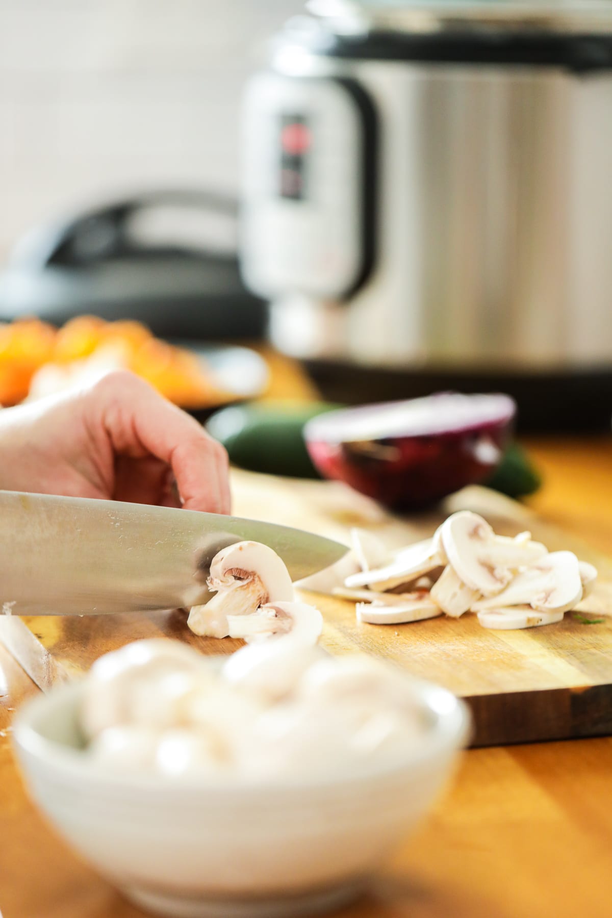Instant Pot Mushroom Barley Vegetable Soup (Vegan, Pressure Cooker