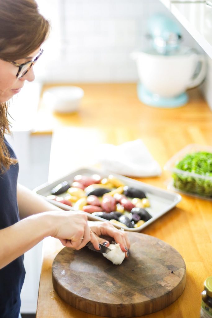 Simple, easy, and made from real food, this side salad will delight your family with its blend of lemon, garlic, and Mediterranean olives.