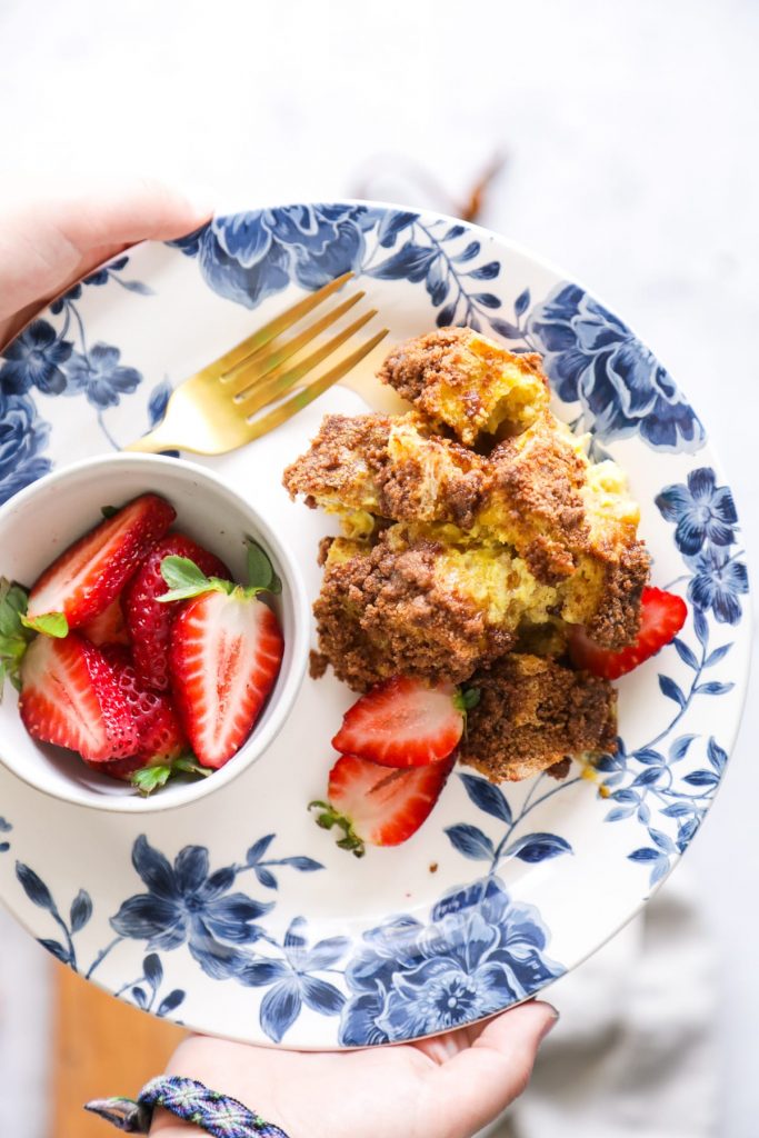 This overnight french toast casserole is prepped the night before. The next morning just wake, bake, and enjoy your homemade breakfast!