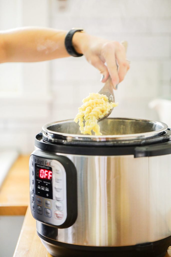 So easy! Made in the Instant Pot. The best Instant Pot macaroni and cheese.