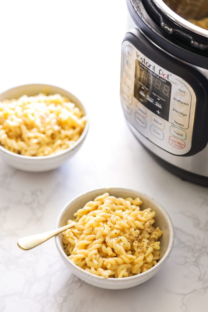 So easy! Made in the Instant Pot. The best Instant Pot macaroni and cheese.