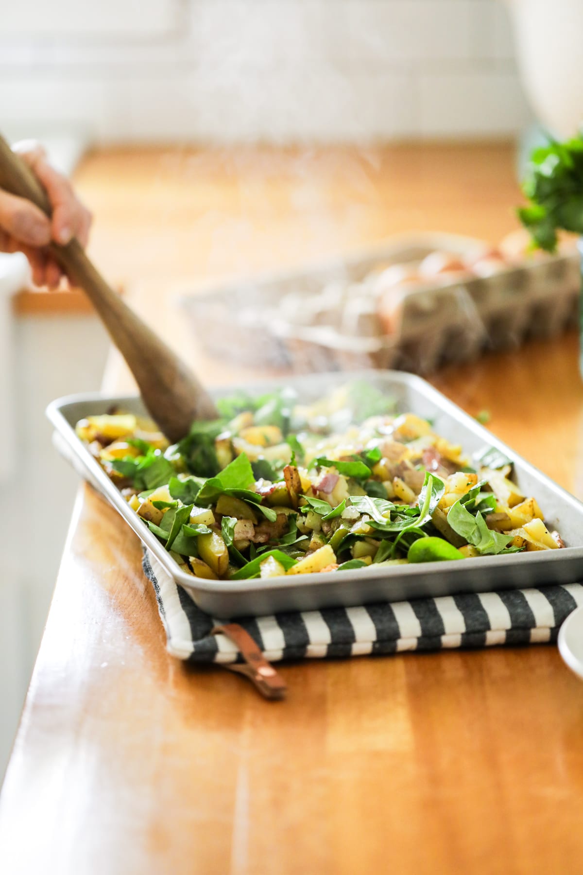 Sheet Pan Eggs and Breakfast Hash - Isabel Eats