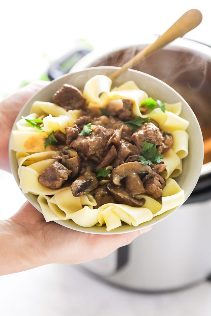 Enjoy the comfort food you love without all the extra work. This homemade Instant Pot Beef Stroganoff comes together quickly and easily thanks to the electric pressure cooker (Instant Pot). 