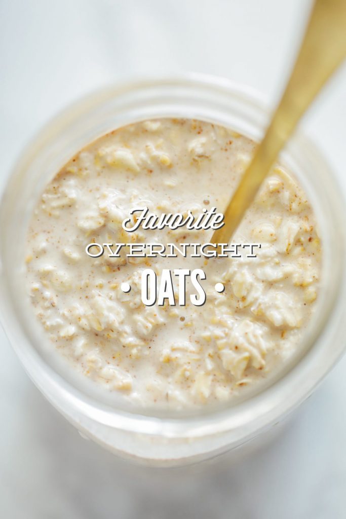 My favorite (make-ahead) overnight oatmeal. The recipe makes enough for 2-3 breakfasts, and will keep in the fridge for 2-3 days.