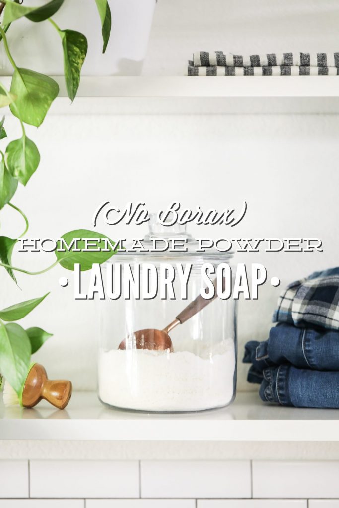 Homemade laundry soap made with natural ingredients. This easy-to-make laundry soap can be used just like a powder store-bought soap.