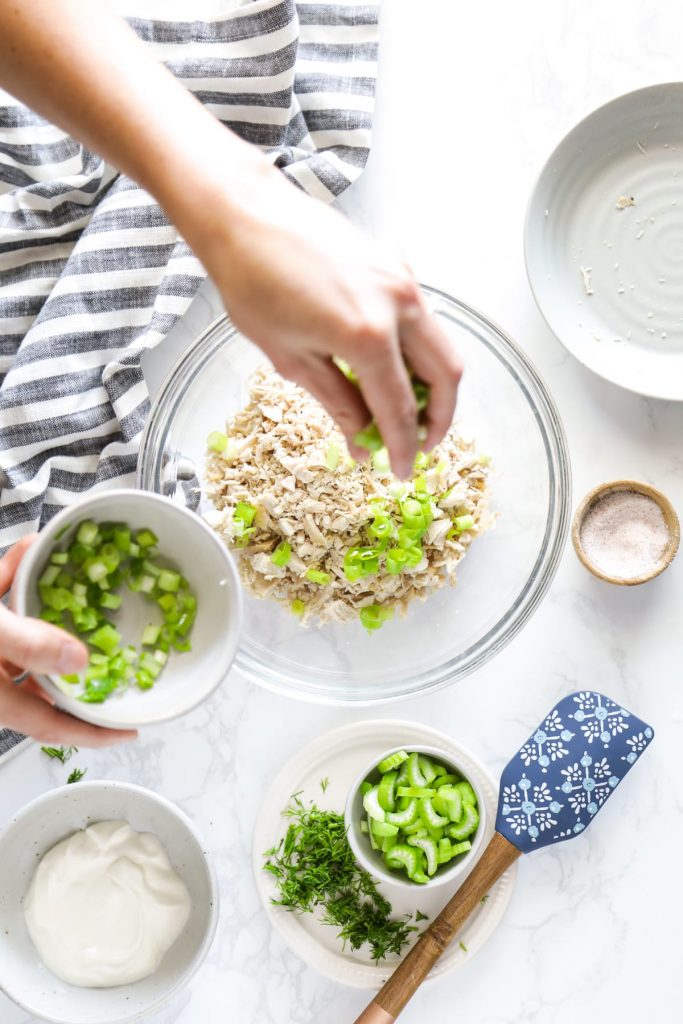 Make this herb-rich chicken salad in advance for an easy, ready-to-go lunch (or dinner) throughout the week.