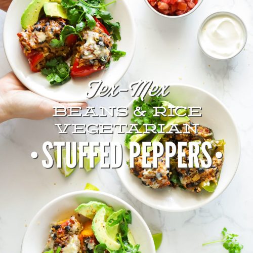Vegetarian Tex Mex Beans and Rice Stuffed Peppers