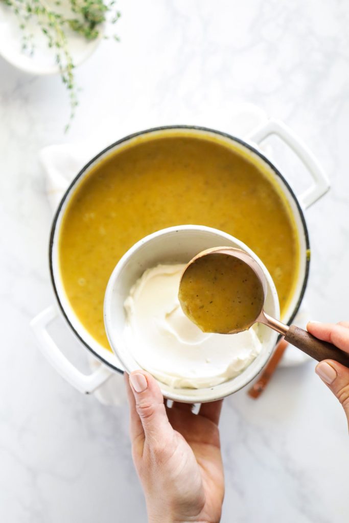 This leek and potato soup is a classic, hearty vegetable based soup. Serve the soup as a meal, or paired with sandwiches, crackers, or a salad.