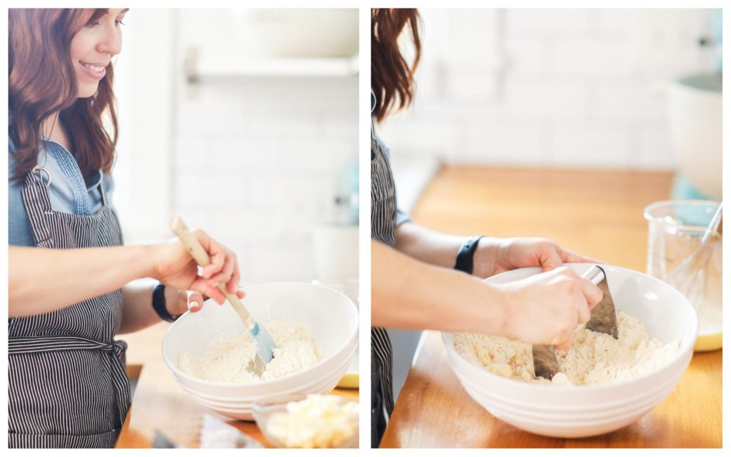 Homemade blueberry scones made with einkorn flour and naturally sweetened with maple syrup. The main sweetness and flavor comes from the lemon glaze, so don't skip it.